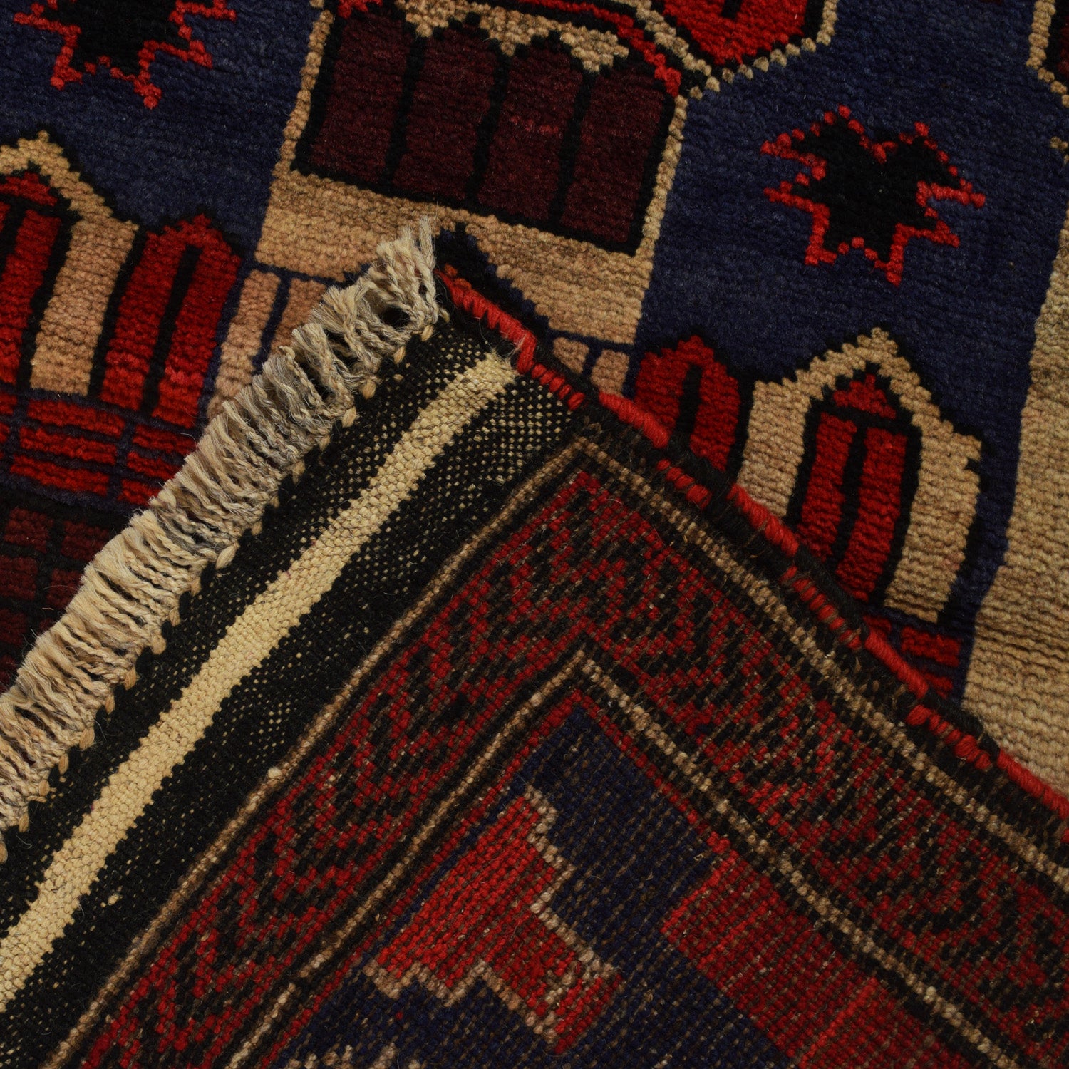 Afghan Prayer Rug Artisan 4.2x2.8 ft