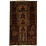 Bohemian Overdyed Tribal Wool Carpet 4.2x2.7 ft