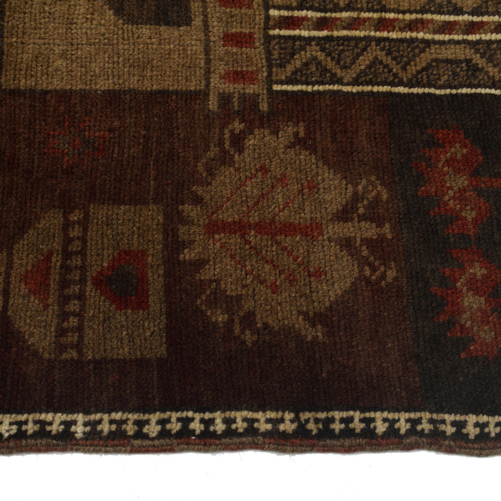 Bohemian Overdyed Tribal Wool Carpet 4.2x2.7 ft