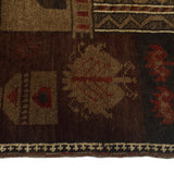 Bohemian Overdyed Tribal Wool Carpet 4.2x2.7 ft