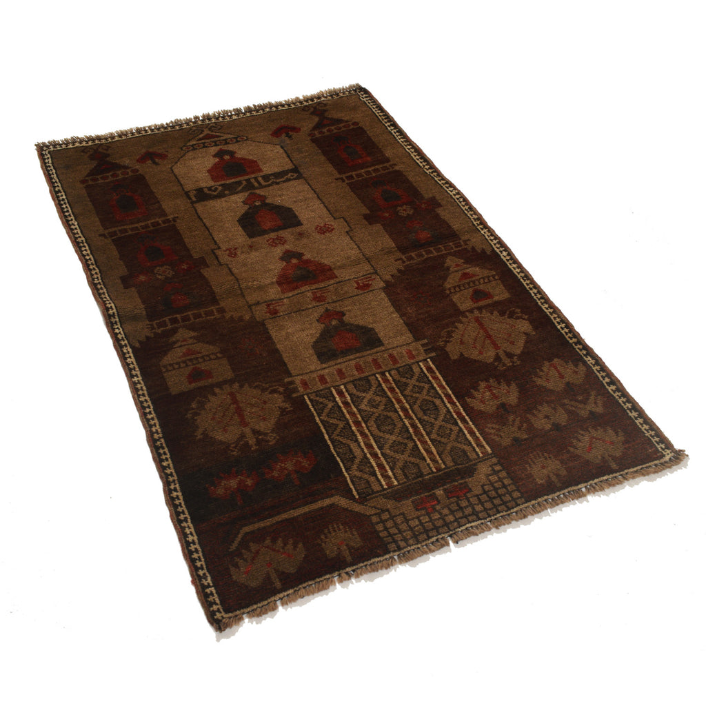 Bohemian Overdyed Tribal Wool Carpet 4.2x2.7 ft