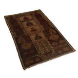 Bohemian Overdyed Tribal Wool Carpet 4.2x2.7 ft