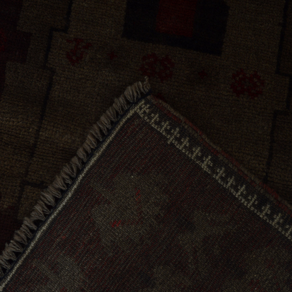 Bohemian Overdyed Tribal Wool Carpet 4.2x2.7 ft