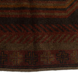 Classic Vintage Overdyed Persian Rug 4.4x2.8 ft