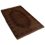 Classic Vintage Overdyed Persian Rug 4.4x2.8 ft
