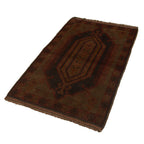 Classic Vintage Overdyed Persian Rug 4.4x2.8 ft