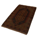 Classic Vintage Overdyed Persian Rug 4.4x2.8 ft