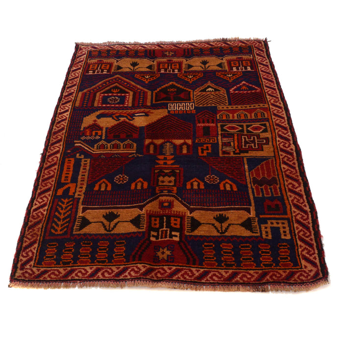 Handcrafted Afghan Prayer Mat Work 4.6x3 ft