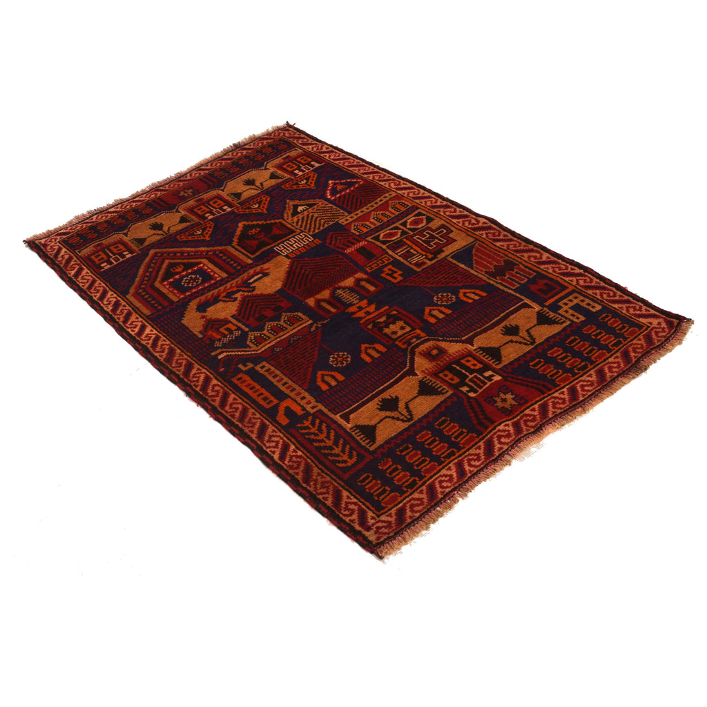 Handcrafted Afghan Prayer Mat Work 4.6x3 ft