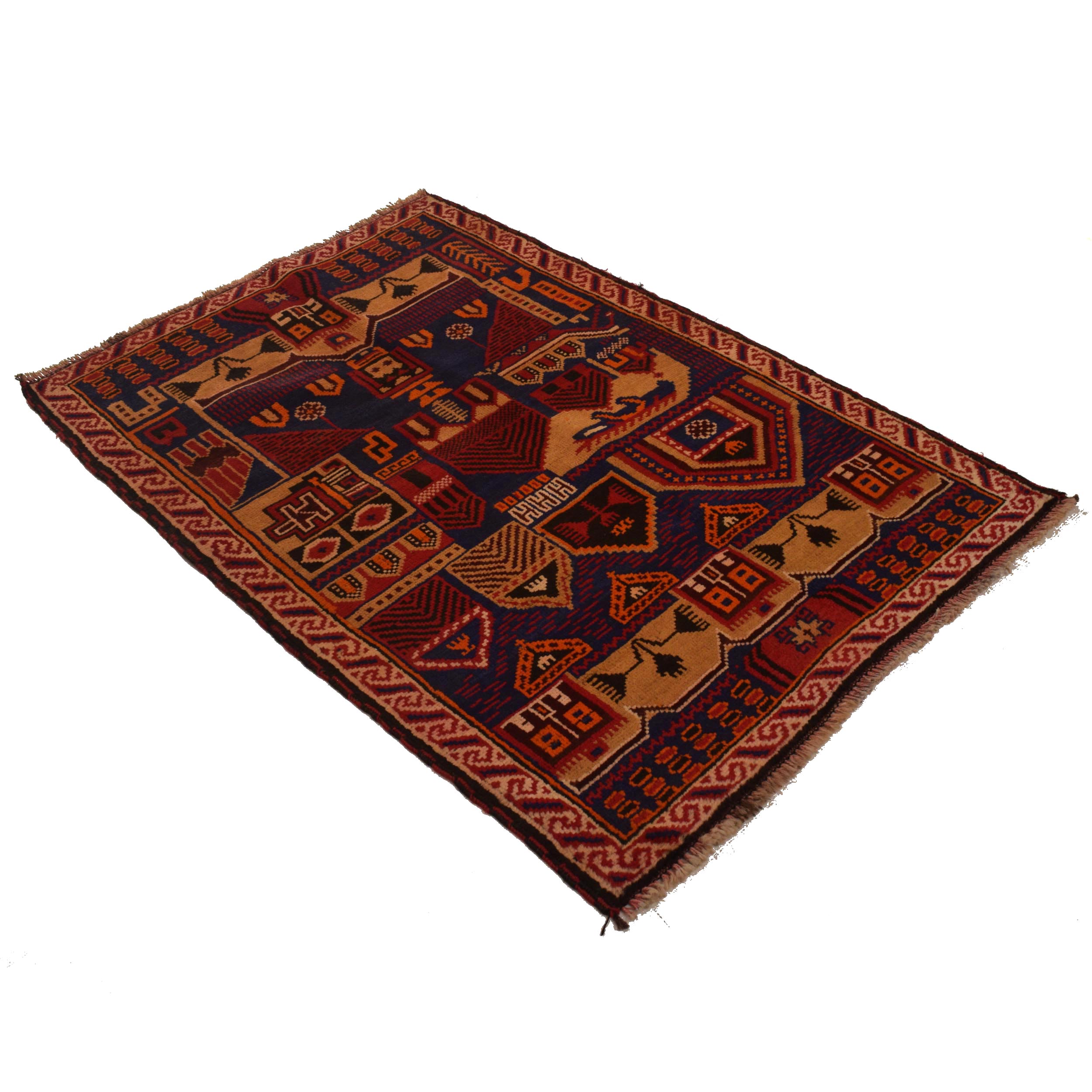 Handcrafted Afghan Prayer Mat Work 4.6x3 ft