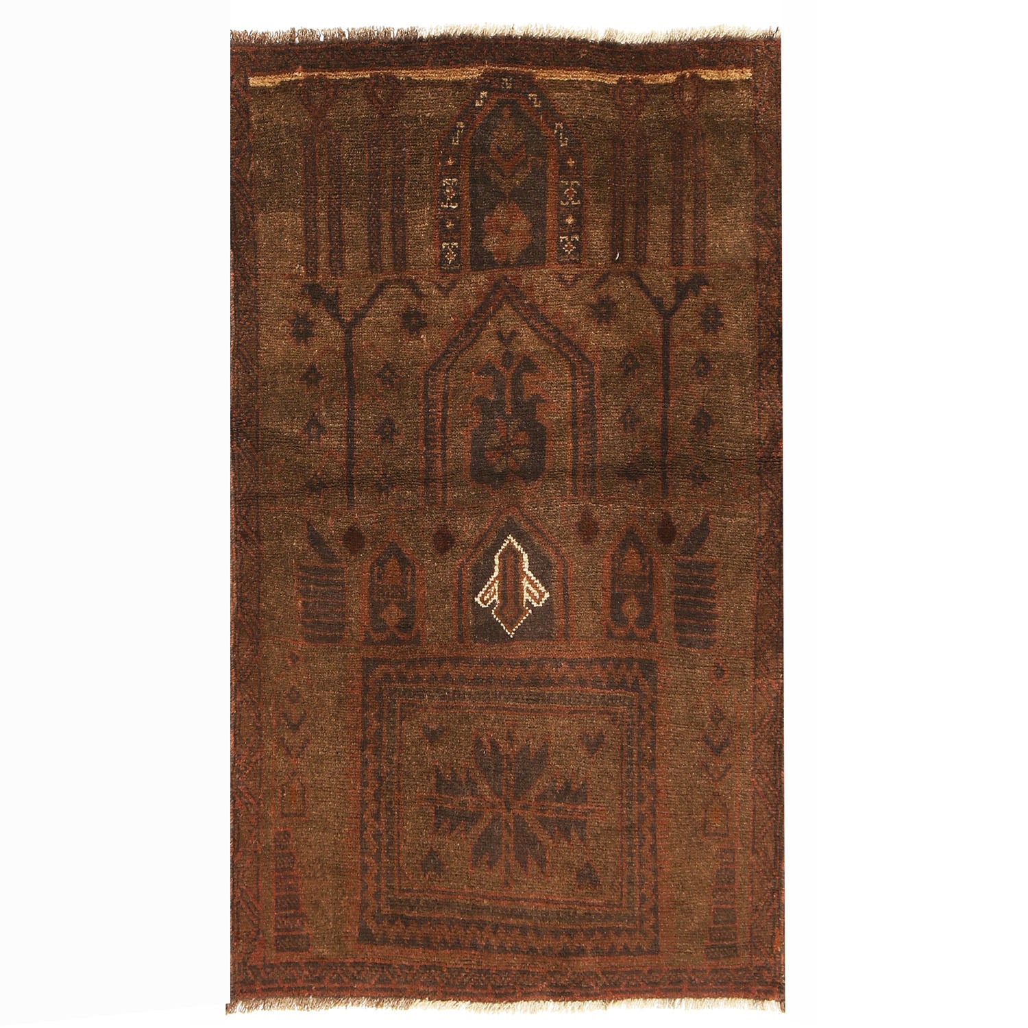 Unique Distressed Overdyed Floor Carpet 4.8x3.1 ft