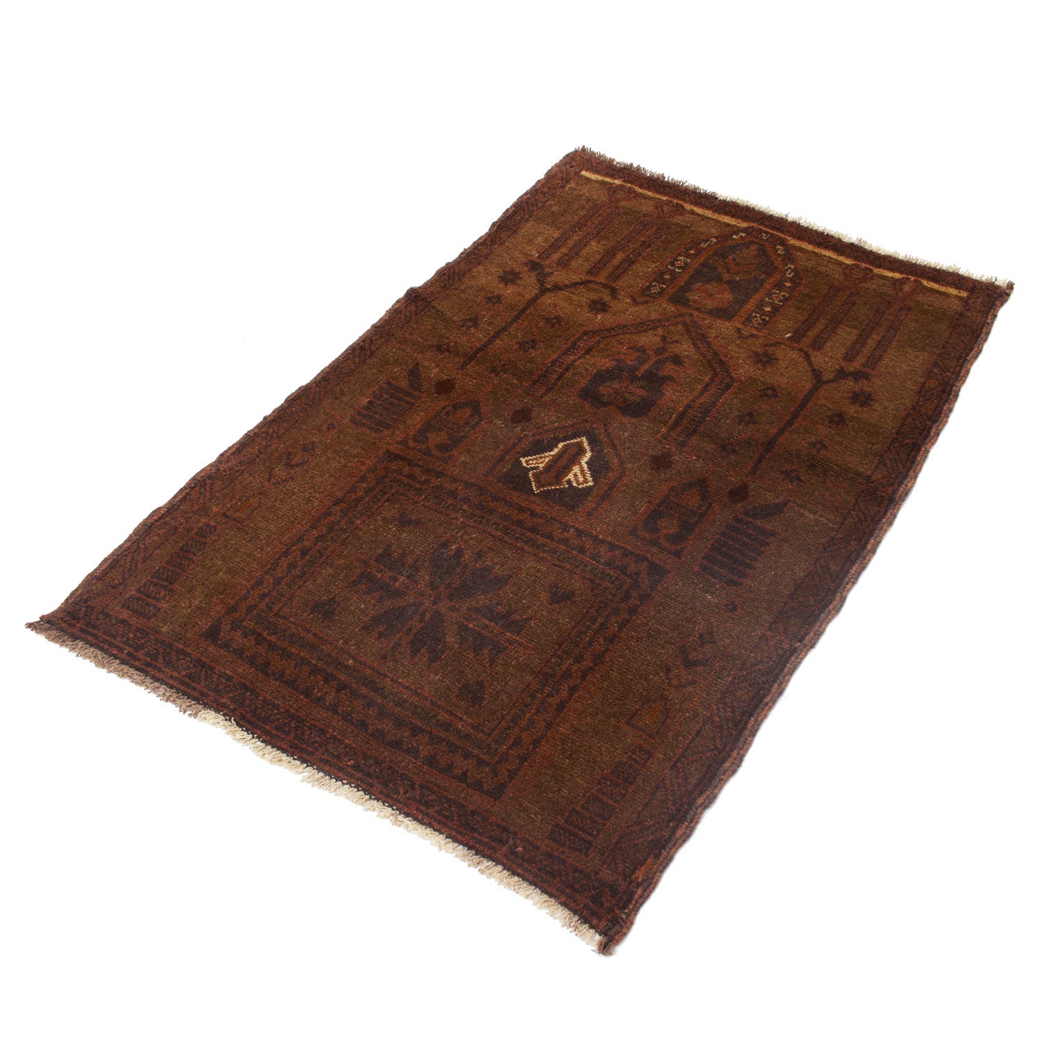 Unique Distressed Overdyed Floor Carpet 4.8x3.1 ft