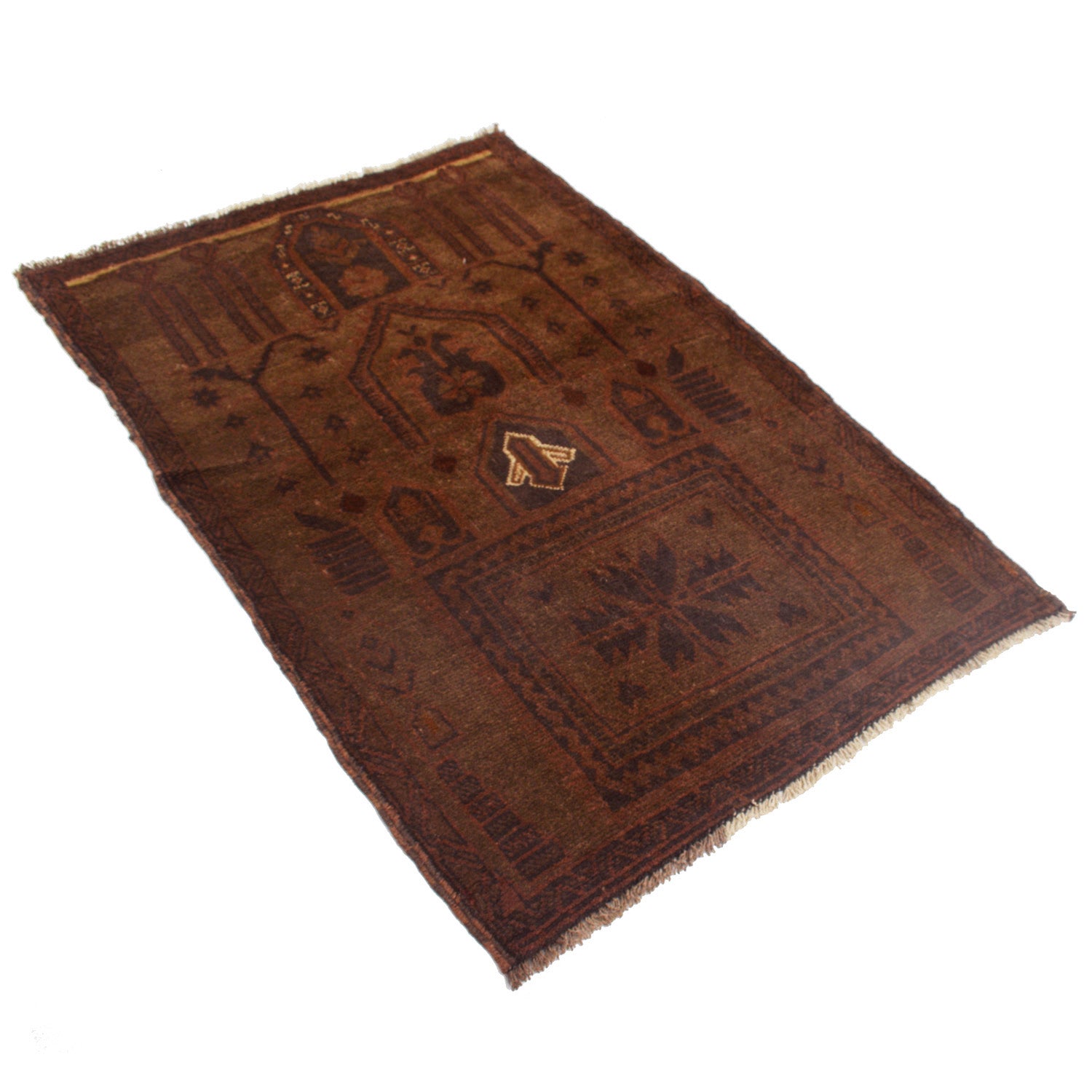 Unique Distressed Overdyed Floor Carpet 4.8x3.1 ft