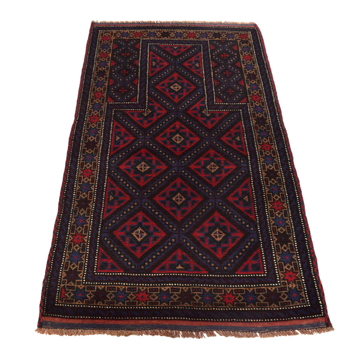 Traditional Prayer Mat Afghan 4.6x2.7 ft