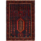 Nomadic Afghan Traditional Prayer Mat 4.3x3 ft