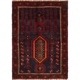 Nomadic Afghan Traditional Prayer Mat 4.3x3 ft