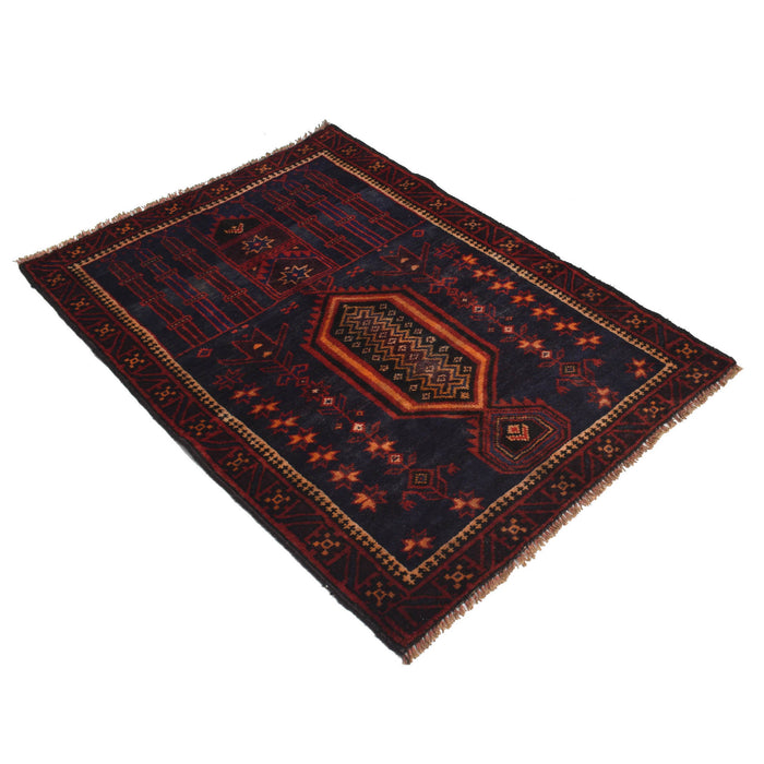 Nomadic Afghan Traditional Prayer Mat 4.3x3 ft