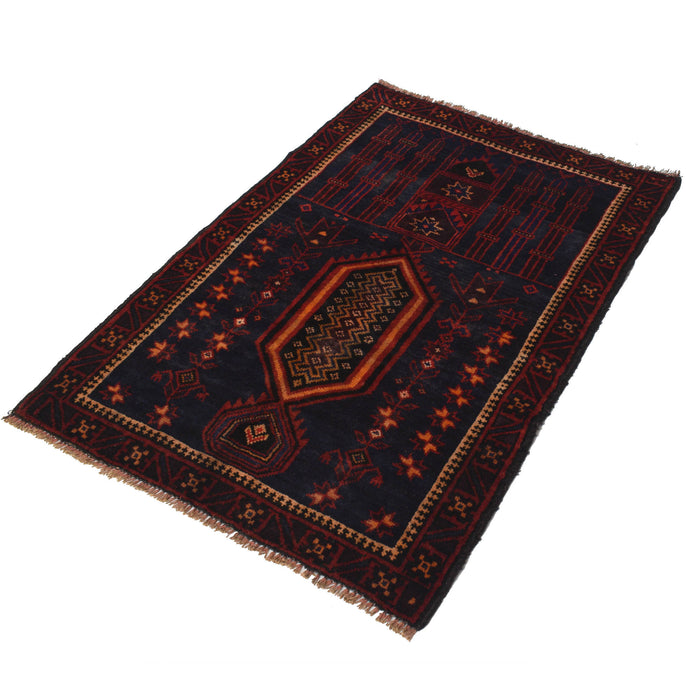 Nomadic Afghan Traditional Prayer Mat 4.3x3 ft