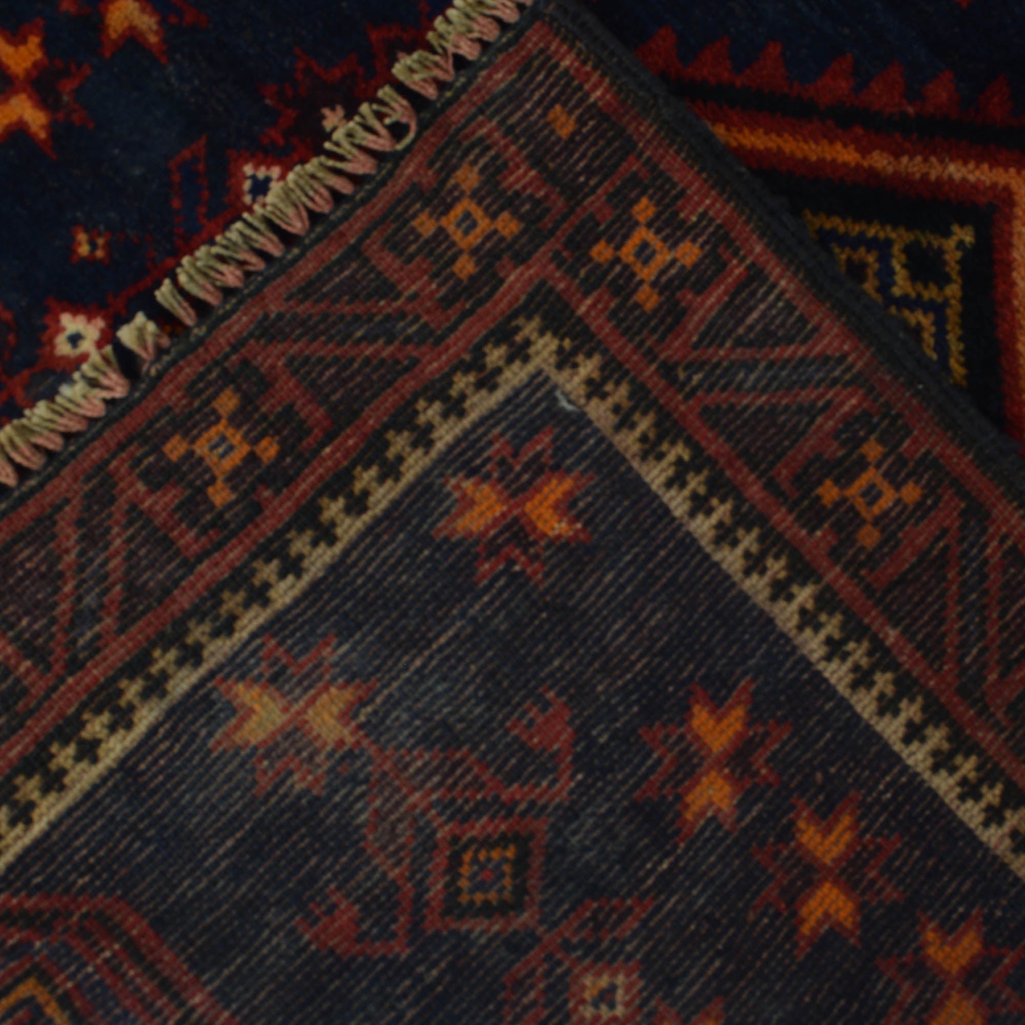 Nomadic Afghan Traditional Prayer Mat 4.3x3 ft