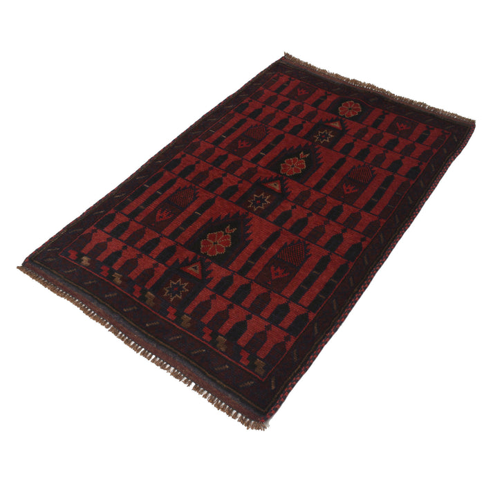 Afghan Tribal Worship Rug 4.4x2.9 ft