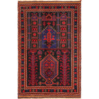 Prayer Rug Heritage Afghan 4.4x3 ft