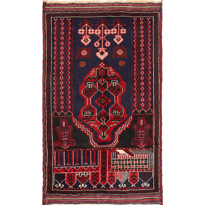 Afghan Detailed Prayer Mat 5.1x3 ft