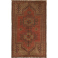 Artistic Handmade Overdyed Wool Rug 4.8x2.6 ft