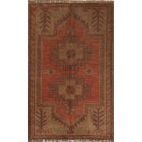 Artistic Handmade Overdyed Wool Rug 4.8x2.6 ft