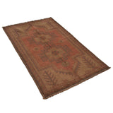 Artistic Handmade Overdyed Wool Rug 4.8x2.6 ft