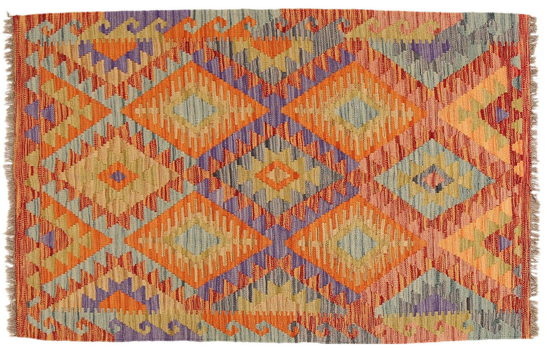 Afghan Chobi Kilim Wool Area Rug By Afghan Artisan