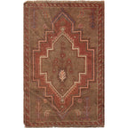 Traditional Vintage Overdyed Carpet 4.7x2.9 ft