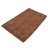 Vintage Inspired Overdyed Wool Rug 4.5x2.9 ft
