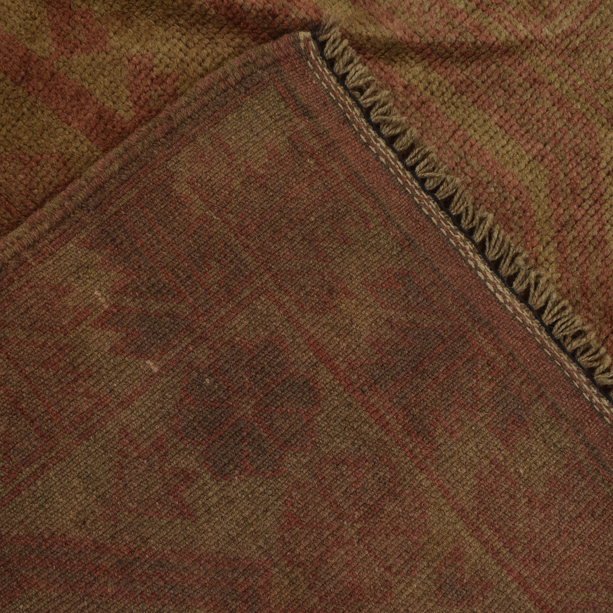 Vintage Inspired Overdyed Wool Rug 4.5x2.9 ft