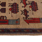 Afghan War Weapons Scene Rug 4.3x3 ft