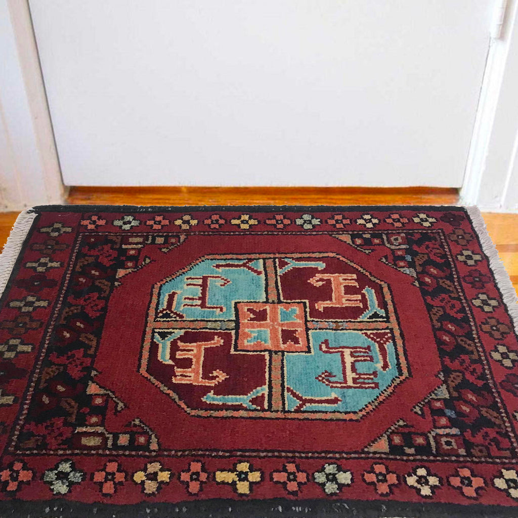 Beautiful Afghan Wool Doormat 1.97x1.38 Ft