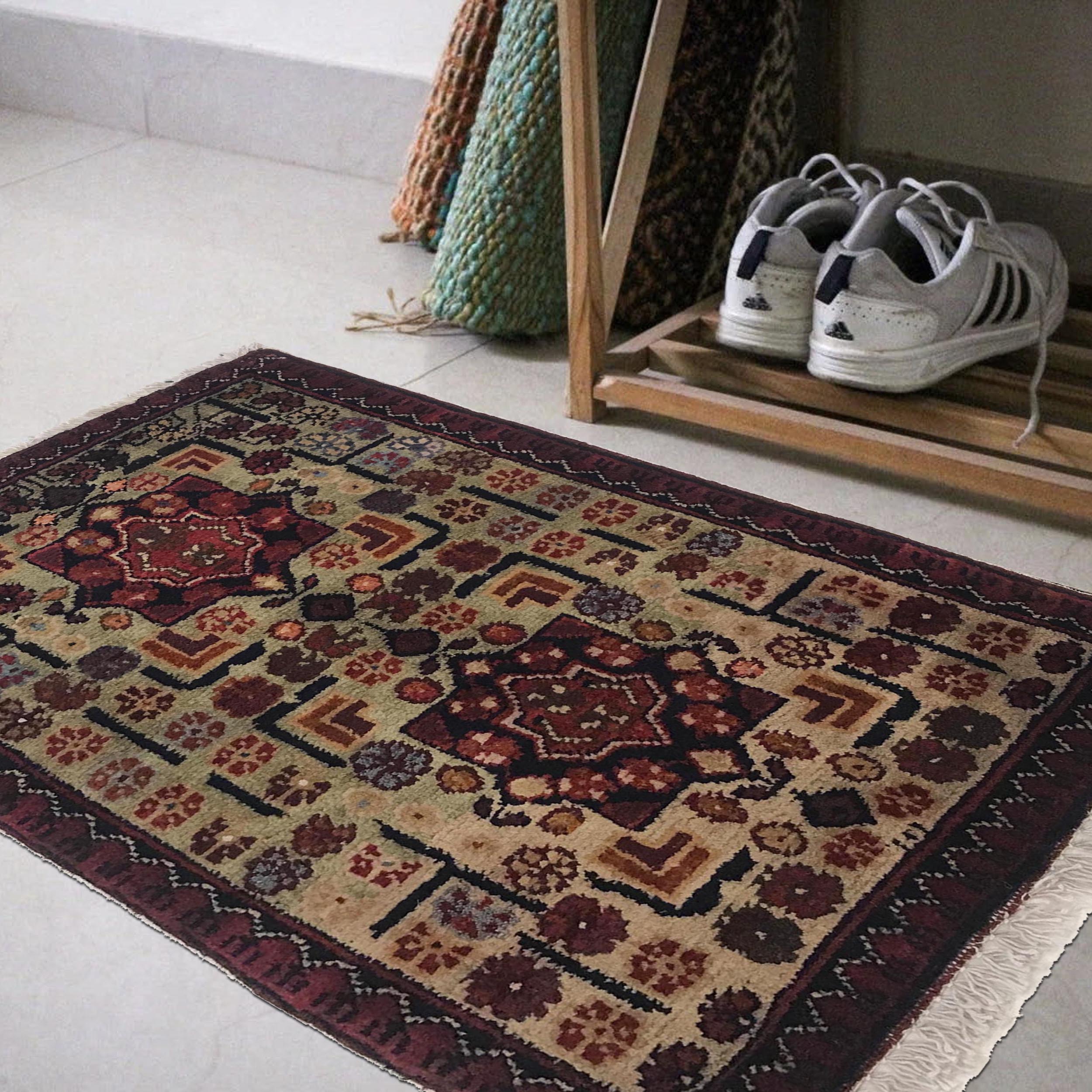 Afghan Doormat Wool Handwoven 2.00x1.31 Ft