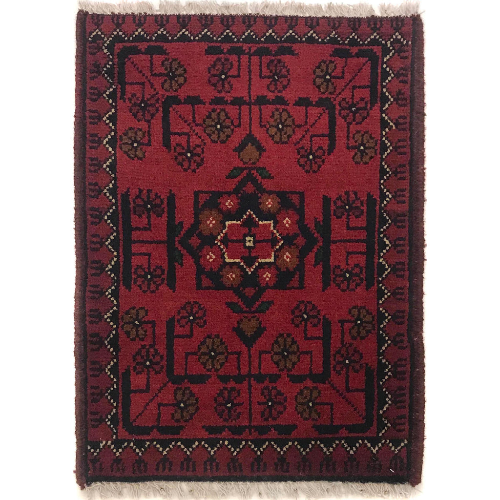 Afghan Wool Floor Rug 1.9x1.3 ft