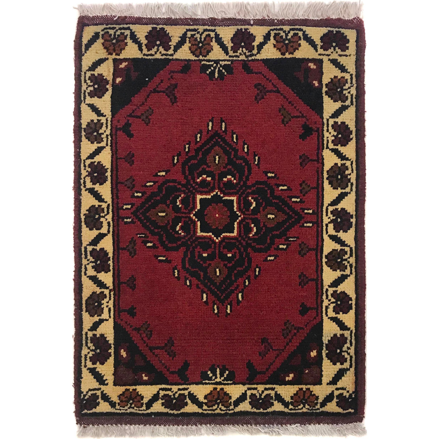Handmade Afghan Floor Mat 1.9x1.3 ft