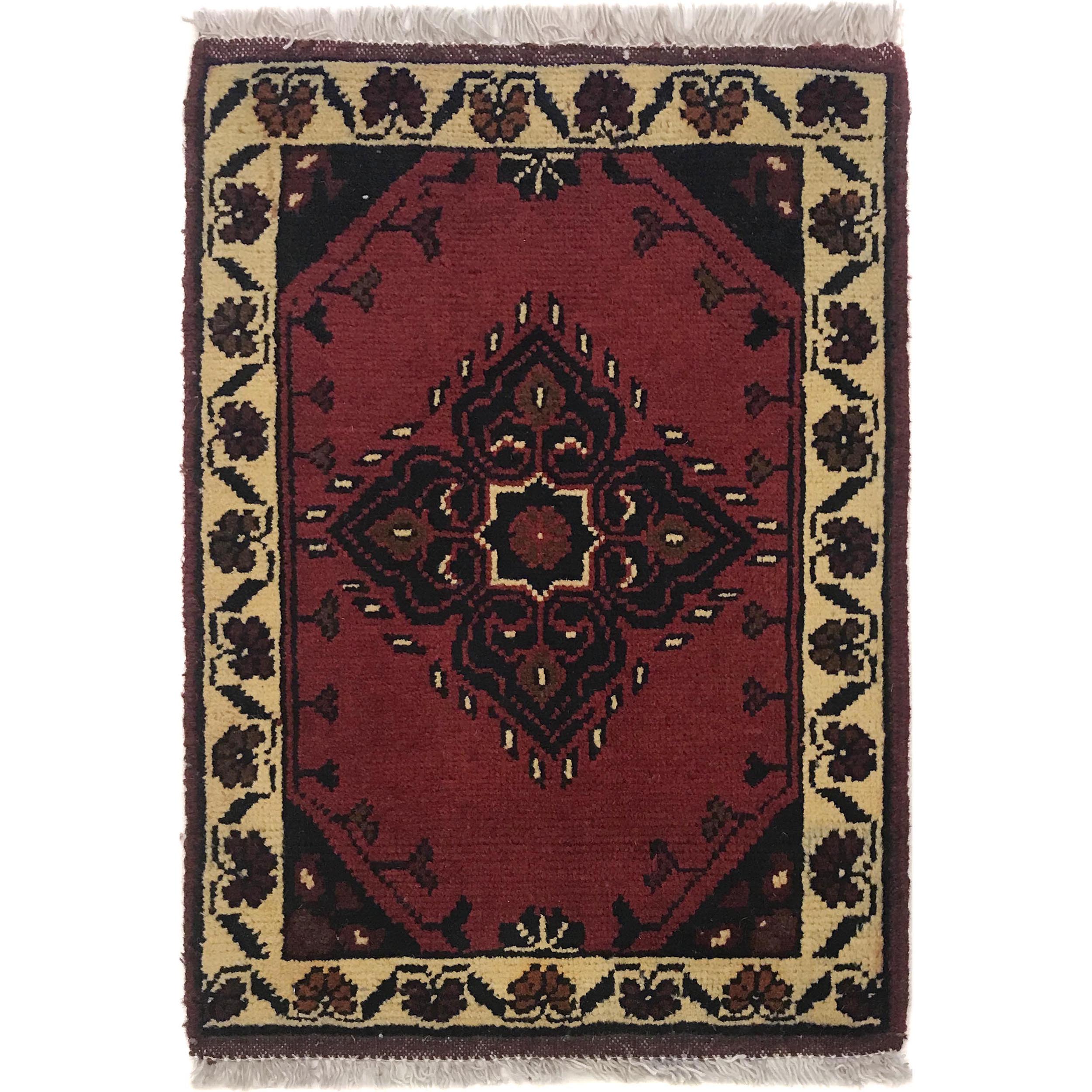 Handmade Afghan Floor Mat 1.9x1.3 ft