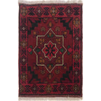 Afghan Tribal Wool Mat 1.9x1.3 ft