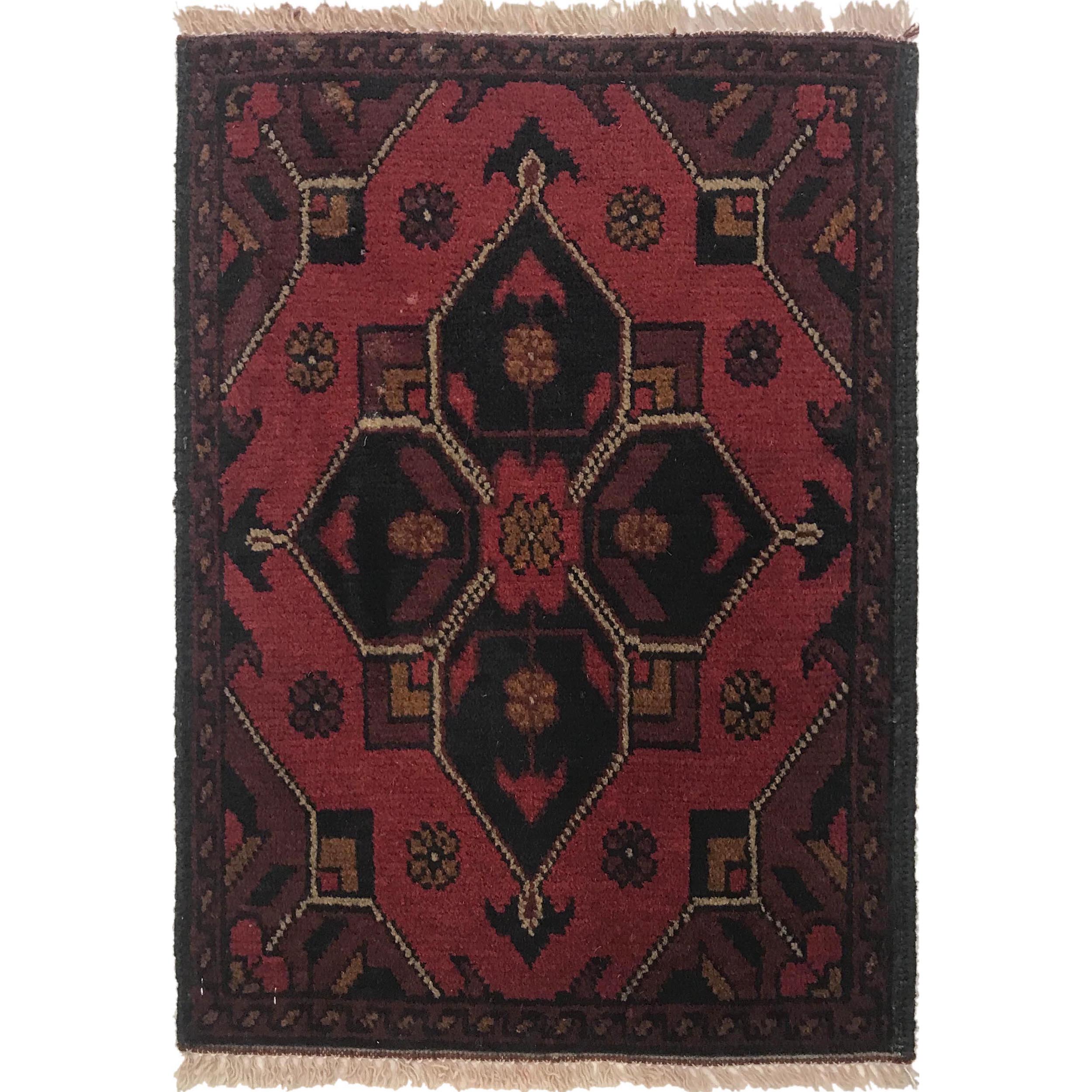 Afghan Wool Home Entry Rug 1.9x1.3 ft