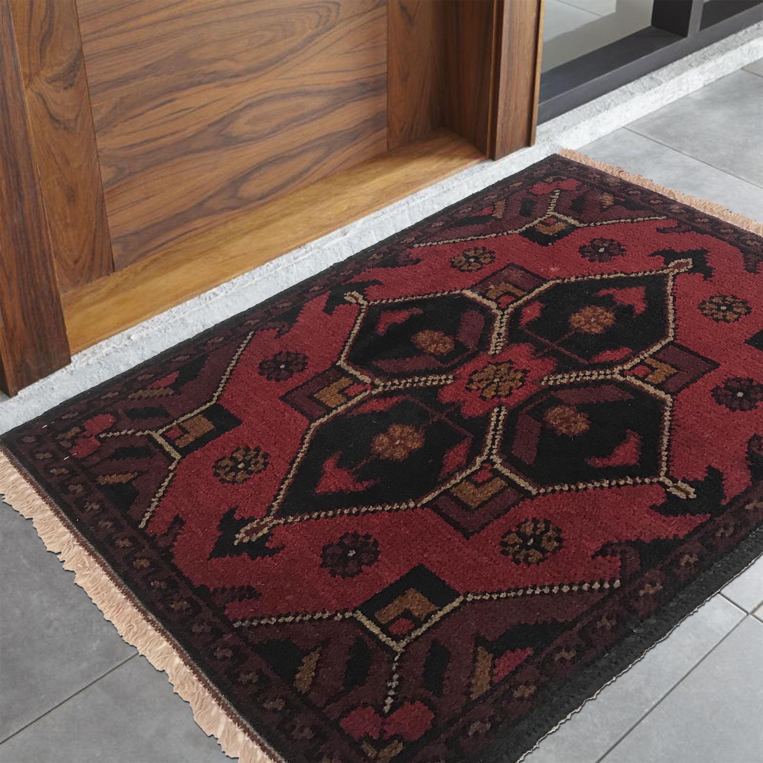 Afghan Wool Home Entry Rug 1.9x1.3 ft