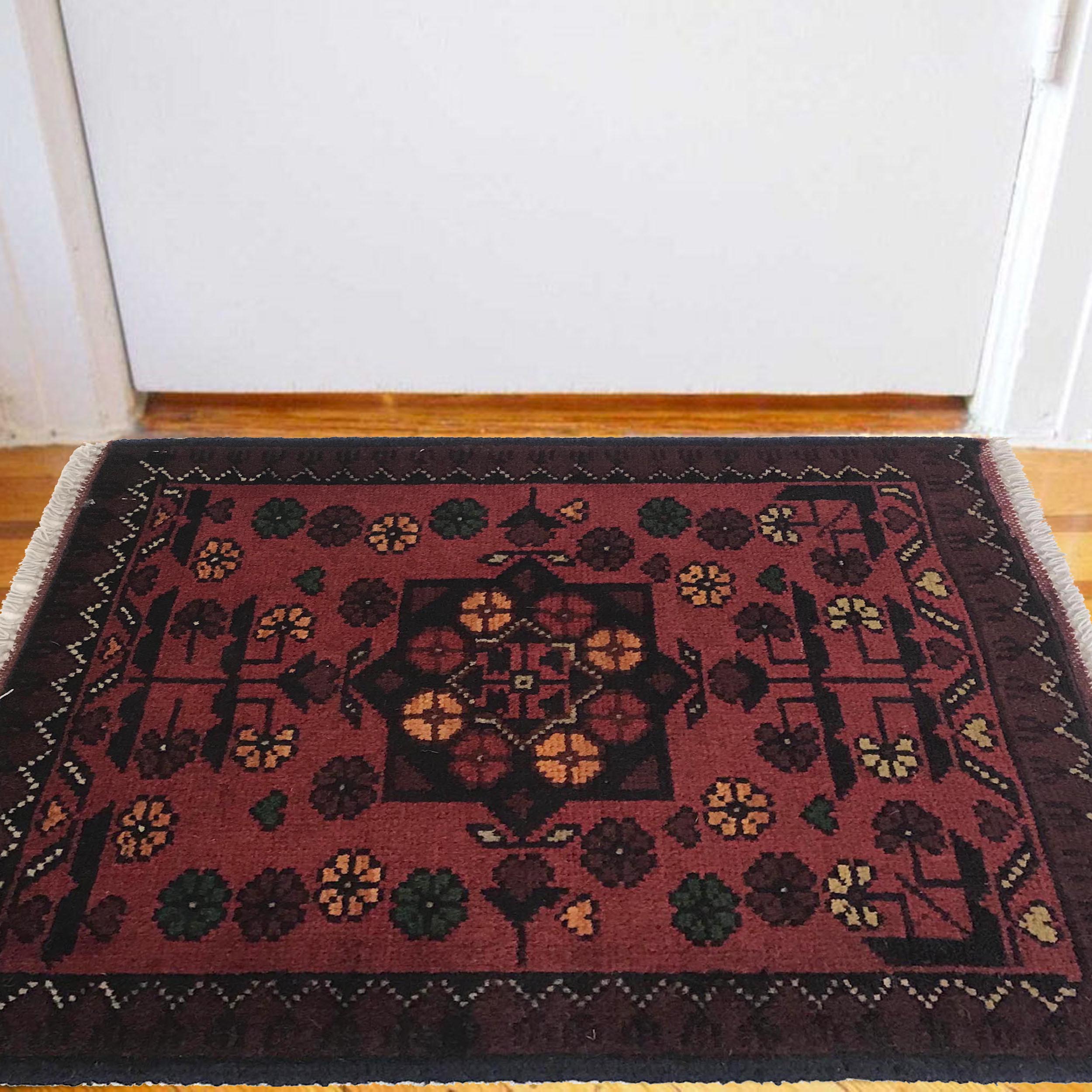 Afghan Soft Wool Floor Mat 2x1.4 ft