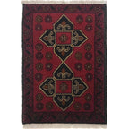Afghan Wool Entryway Mat 2x1.3 ft
