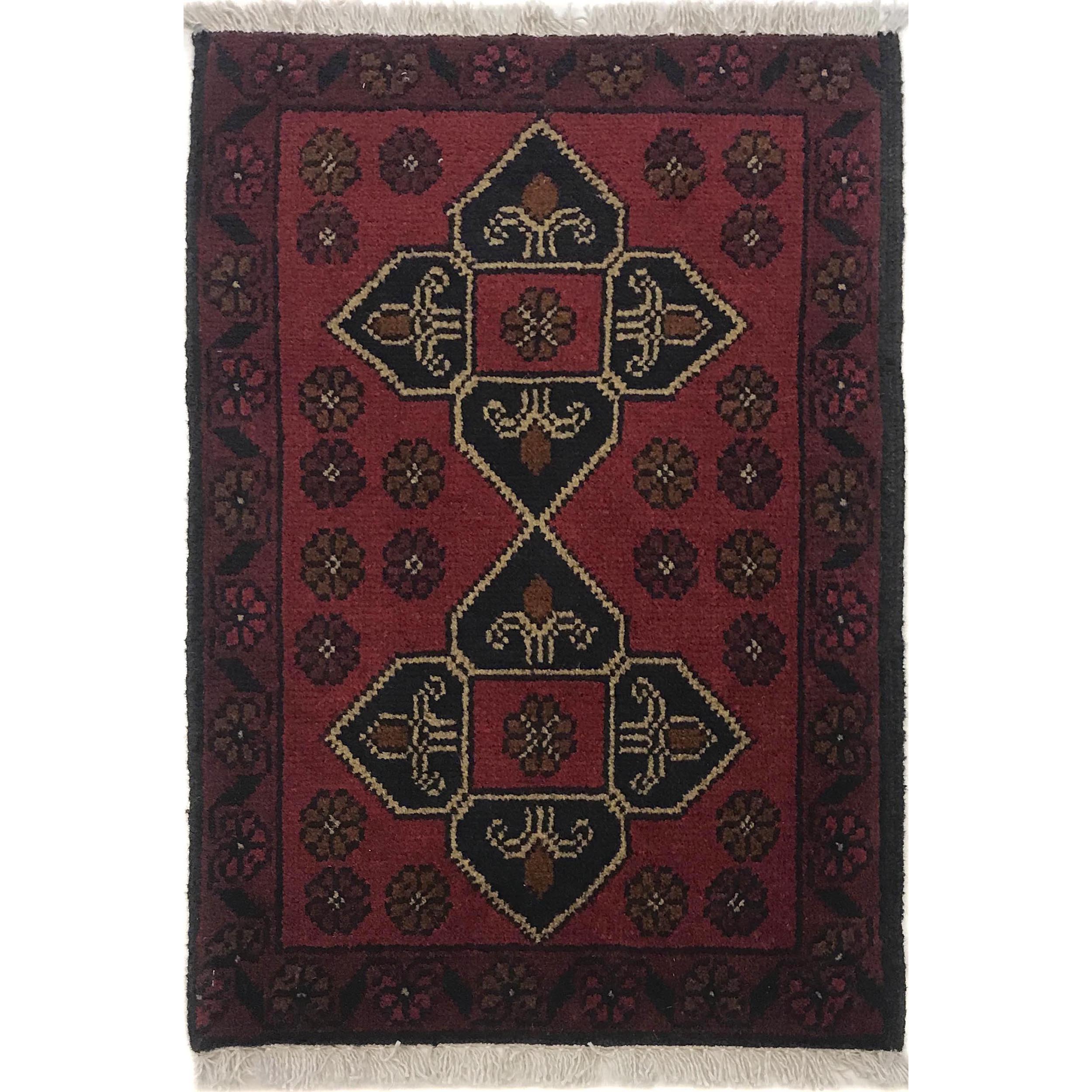Afghan Wool Entryway Mat 2x1.3 ft