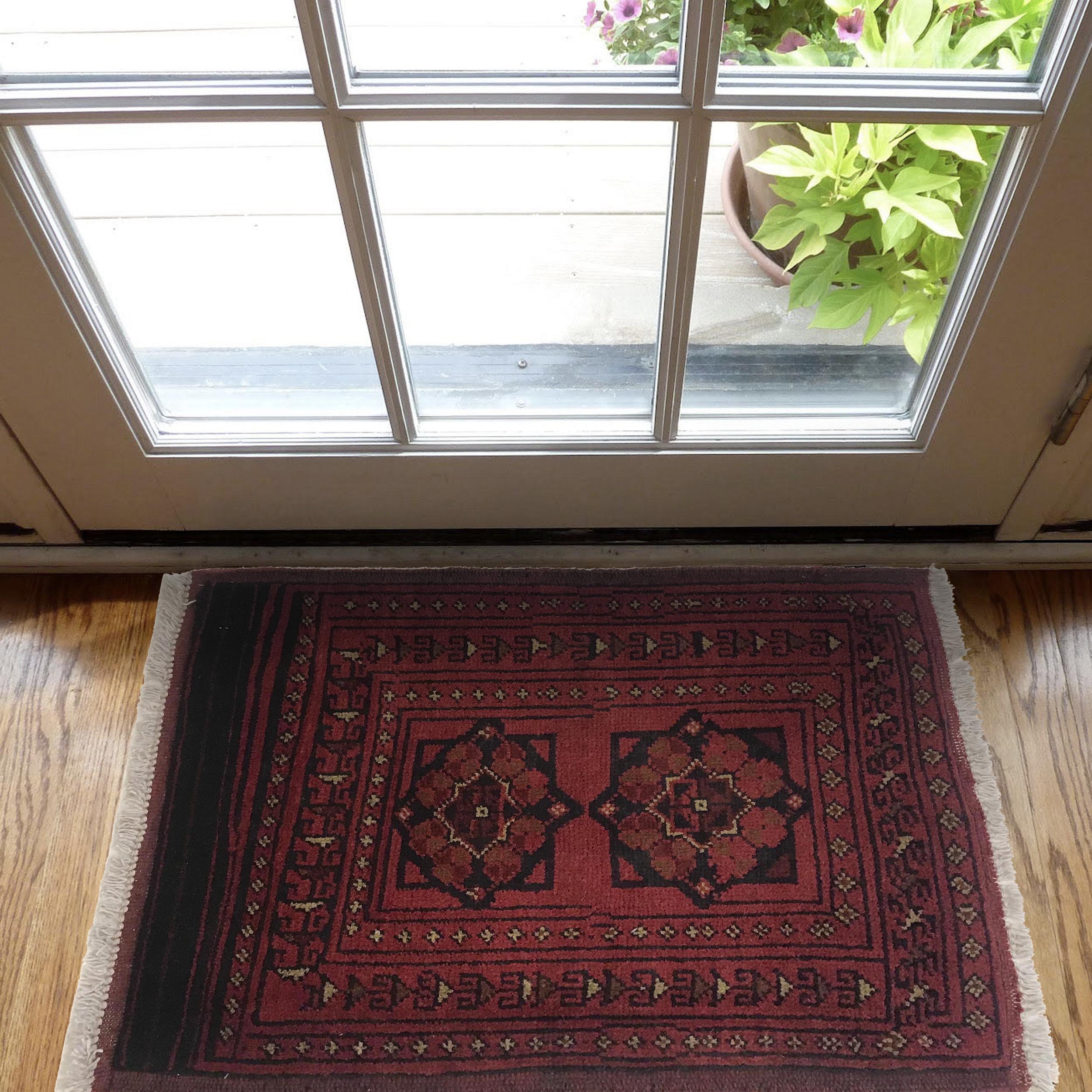Mini Afghan Wool Doormat 2.1x1.5 ft