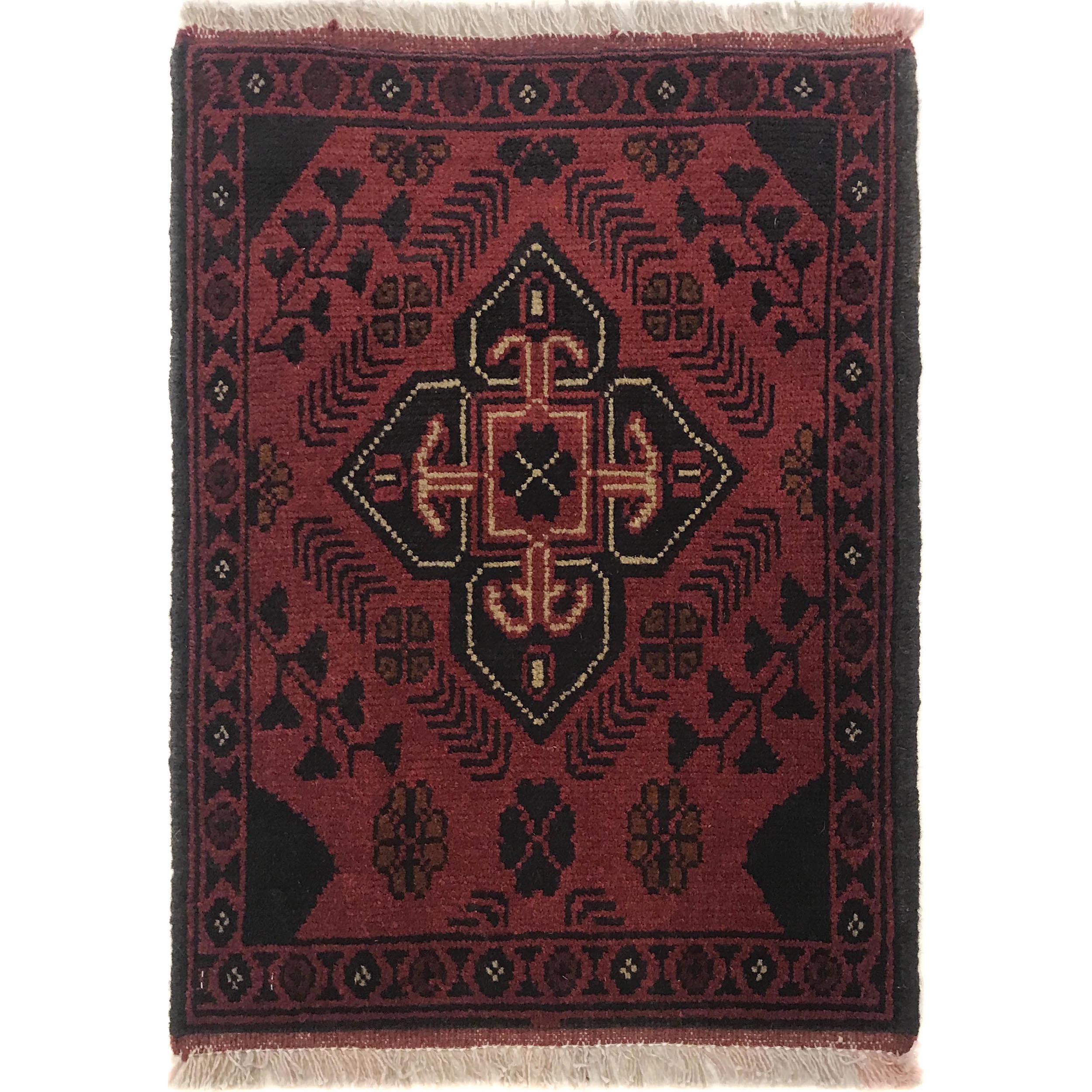 Afghan Wool Doorway Rug 1.9x1.4 ft