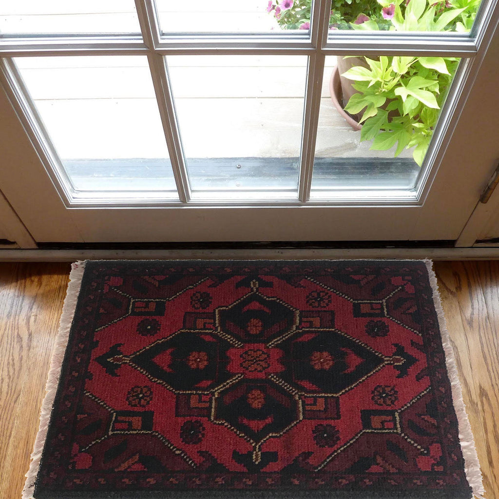 Afghan Wool Woven Door Rug 1.8x1.3 ft