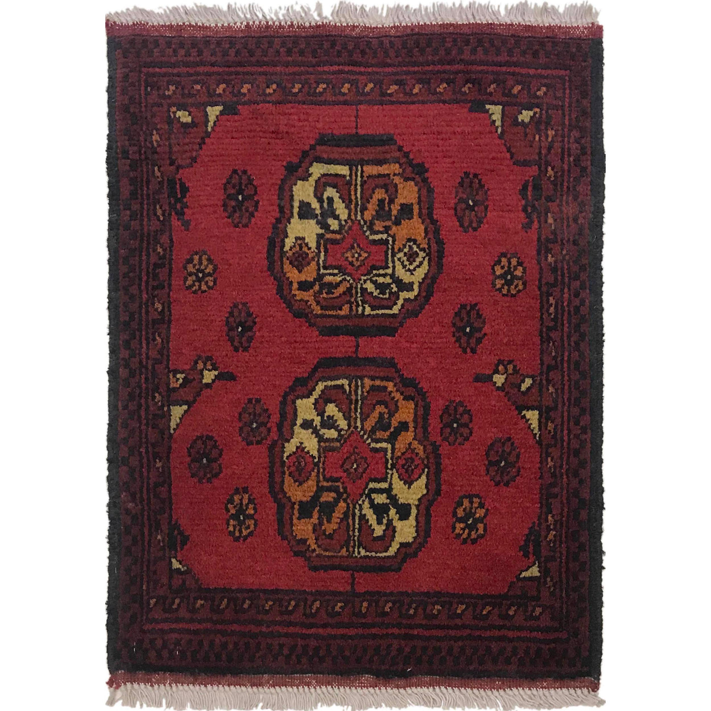 Afghan Rustic Wool Entry Rug 2x1.5 ft