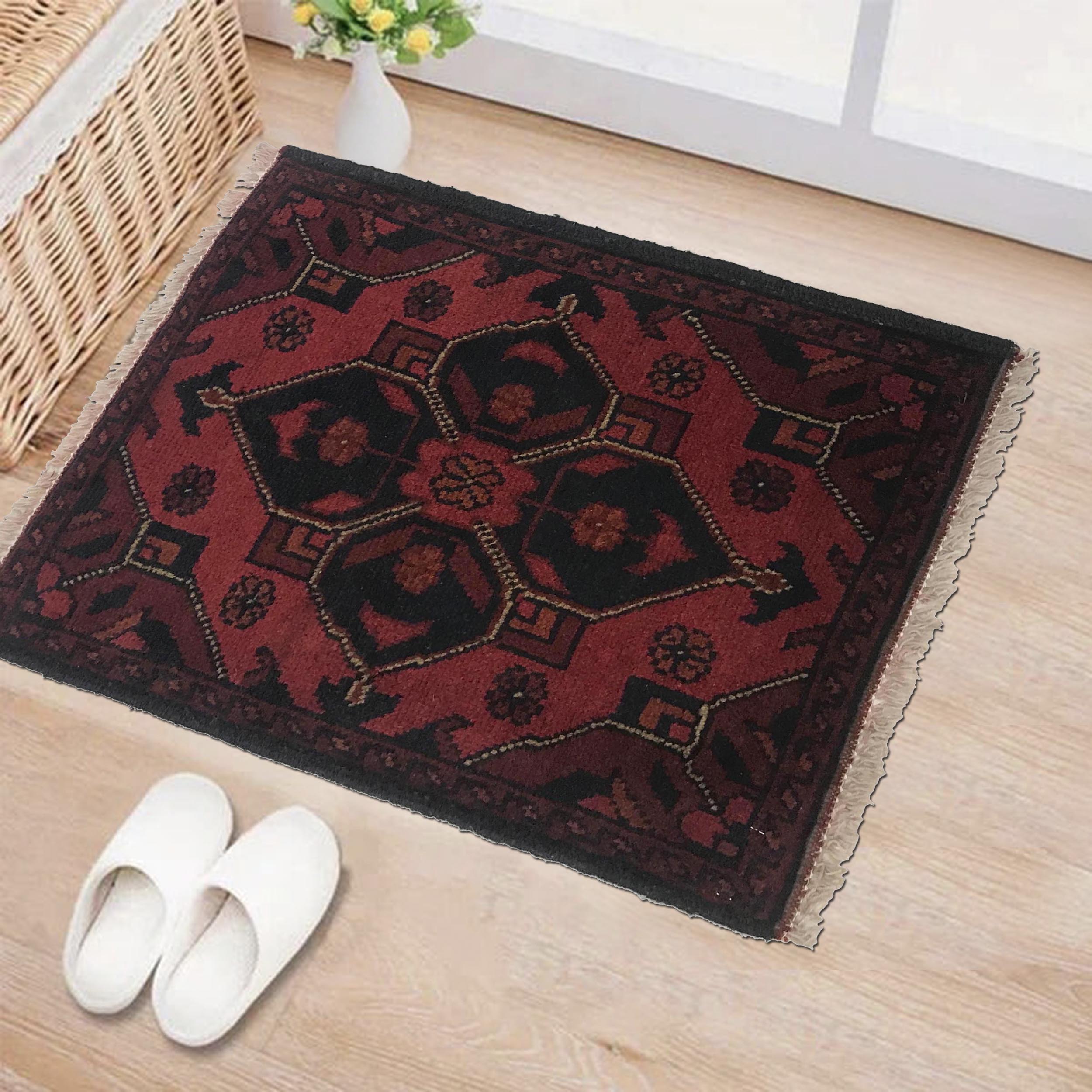 Afghan Mini Wool Foot Mat 1.8x1.3 ft